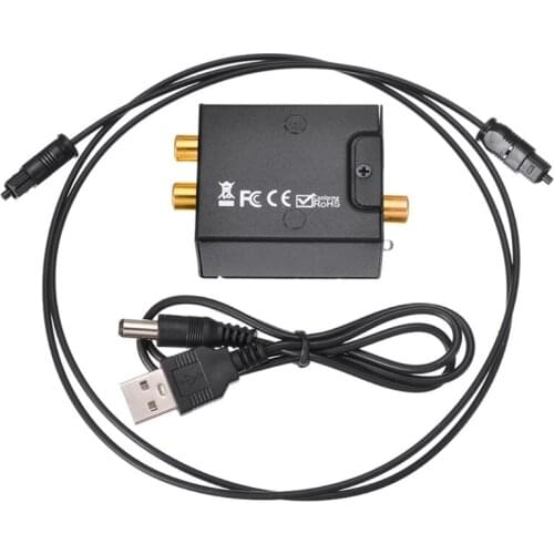 Digital to Analog Audio Converter Optical Fiber Coaxial Toslink Signal to RCA R/L Audio Decoder SPDIF ATV DAC Amplifier