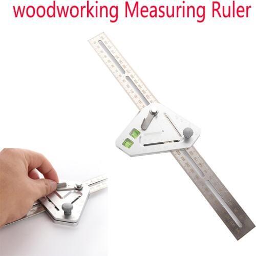 Woodworking Measuring Ruler Roof Carpentry Utensil Multi-function Adjustable Angle Measuring Ruler