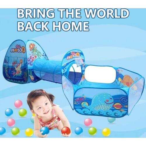 Ocean Ball Pit Baby Tent Playpen Children Toy Tent Ball Pool with Basket Outdoor Toys for Children Ballenbak Crawling Tunnel