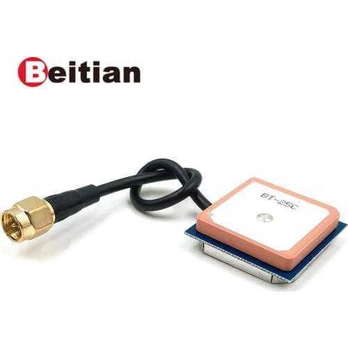 BEITIAN,GPS GLONASS Dual antenna 32dB High Gain internal active patch antenna RG174 cable SMA male connector ,BA-25C