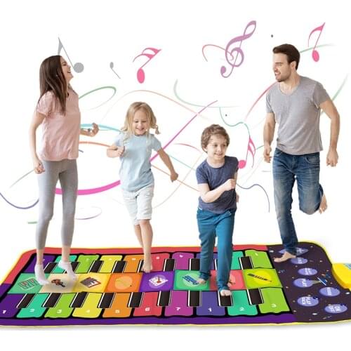 4 Styles Double Row Musical Mat Piano Playing Keyboard Blanket Multifunctional Instrument Toy Gifts Educational Toy for Children