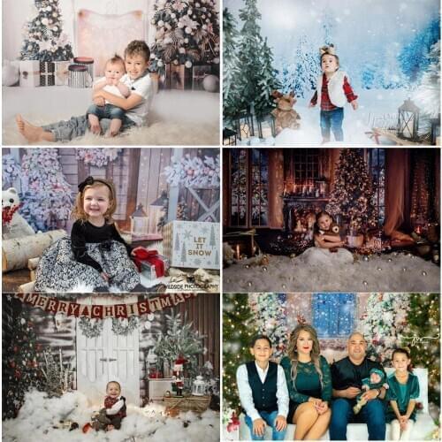 Winter snow photography backdrop Children Portrait Christmas Photo Background Studio Fireplace Windows Kids Photo Booth Backdrop