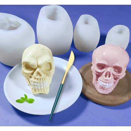 Skull Ice Cube Silicone Mold Halloween Baking Supplies Easter Aroma Candle Making Jars DIY Soap Mold Candle Mold Plaster Mold
