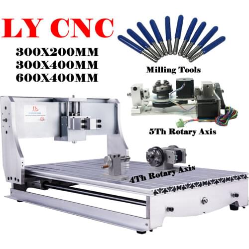 6040Z CNC Frame 4 Axis 5 Axis for CNC 6040 3040 3020 Metal Wood Router with Nema23 Stepper Motors Couplings of Woodworking