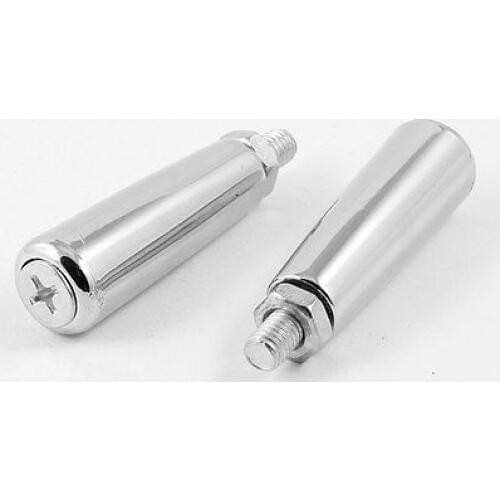 2 PCS Silver Tone Metal M8 Thread Revolving Handle for Grinder