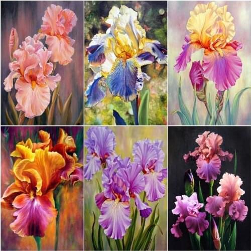 CHENISTORY Oil Painting By Numbers Flower On Canvas With Frame Handmade Drawing Paints For Kids Picture Coloring By Number Deco