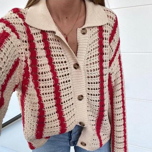 MosiMolly Sweater Sets Women AW Striped Knit Jumper Cardigan Shorts Boho Beach Knits 2021