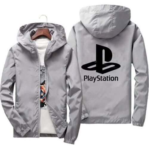 Spring and autumn new PS Xbox Game playstation mens casual hooded jacket zipper thin coat outdoor mountaineering ski windbreake