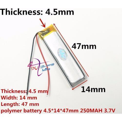 Li ion Rechargeable Battery 3.7v 250mah Li-polymer Rechargeable Battery 451447