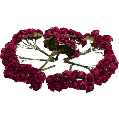 MagiDeal Likelike 144Pcs Paper Mini Paper Rose Flower for Wedding Favor Enhancing Invitations Craft Projects - Purple /Red/Pink