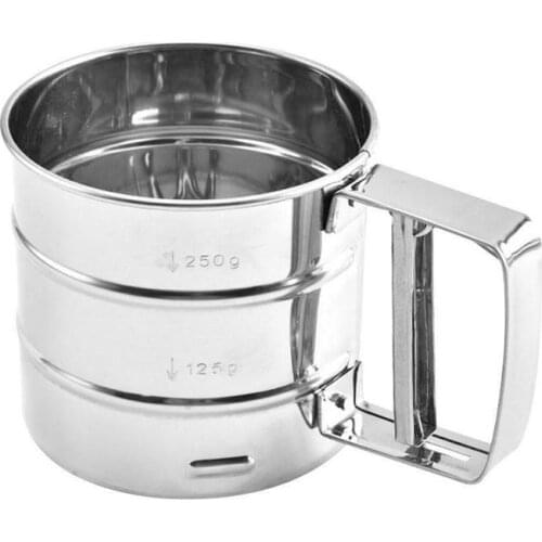 Small Hand-held steel flour sieve cup Hand-pressed semi-automatic Mesh Knife Sugar Mesh Sieve Pastry Tools
