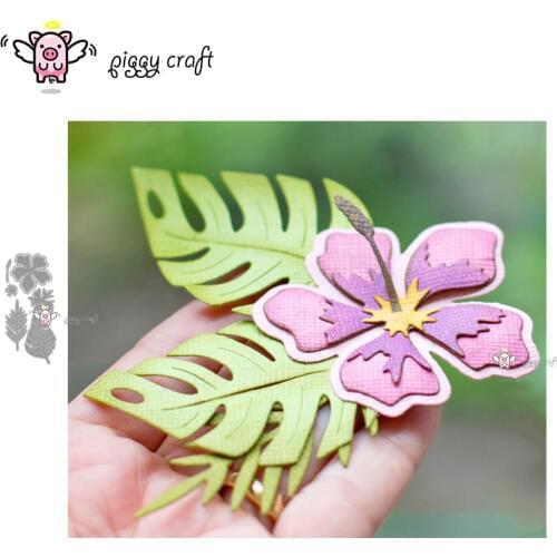 Piggy Craft metal cutting dies cut die mold Flower leaf decoration Scrapbook paper craft knife mould blade punch stencils dies
