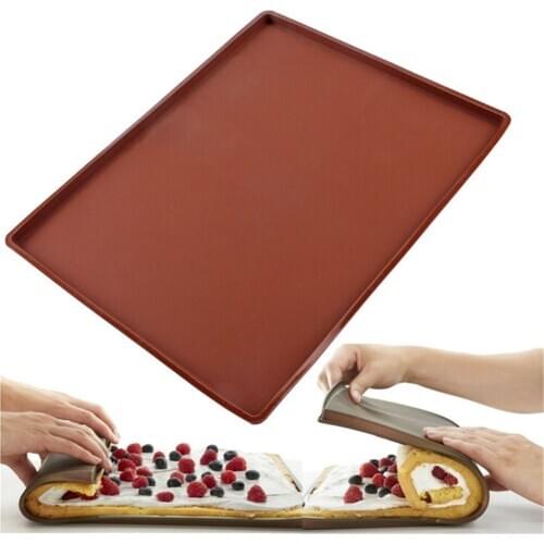 Multifunctional Silicone Cake Roll Mat Bakeware Tray Pan Painted Pad Pastry Swiss Roll Baking Mold Tool for Kitchen