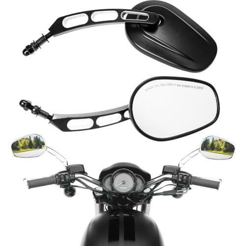 1Pair Motorcycle Universal Chrome Rear View Mirrors For Harley FLHT FLHR FLTRX Road King FLHTC Classic