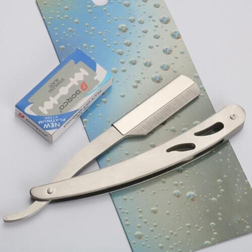 Men Stainless Steel Folding Hair Razor Shaving Blades Mustache Trimming Tool Premium material made, durable and wear resistant