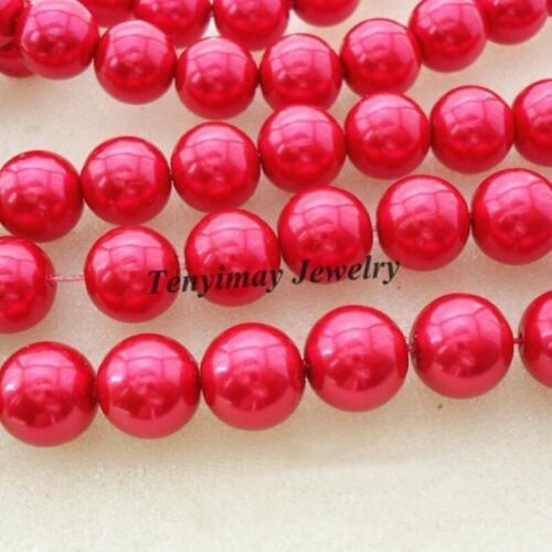Wholesale 5 Strands 12mm Red Glass Imitation Pearl Loose Beads Free Shipping(85cm/Strand)