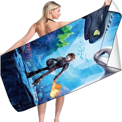 Train Your Dragon Beach Towel Oversized Microfiber Soft Quick Dry Lightweight Swim Travel Sandless Yoga Shower Towel 31.5"x 63"