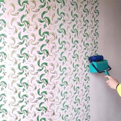 Roller And Patterned Paint Machine Wall Tools 5" Rubber Roller Brush Tool Set 3D Pattern Wallpaper Room Decor Painting Machine