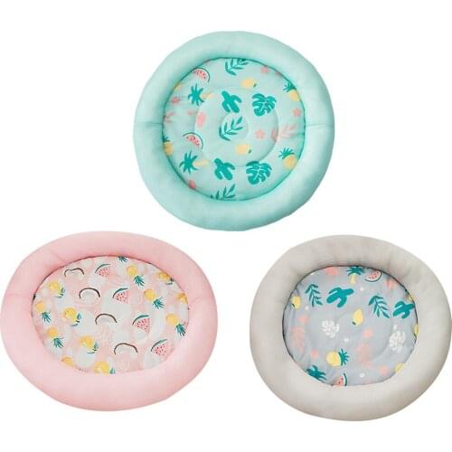 S-L Summer Cooling Pet Dog Mat Ice Pad Dog Sleeping Round Mats Cool Cold Silk Dog Bed High Quality For Dogs Cats Pet Kennel
