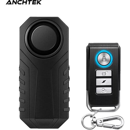 Anchtek Waterproof Motorcycle Bike Anti-Theft Alarm Wireless Remote Control Bicycle Security Alarm 113dB Electric Car Alarm