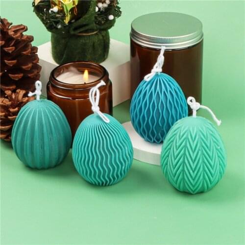9 New Easter Geometric Eggs Silicone Candle Mold for Desktop Decoration Gypsum Chocolate Aromatherapy Candle Silicone Mould