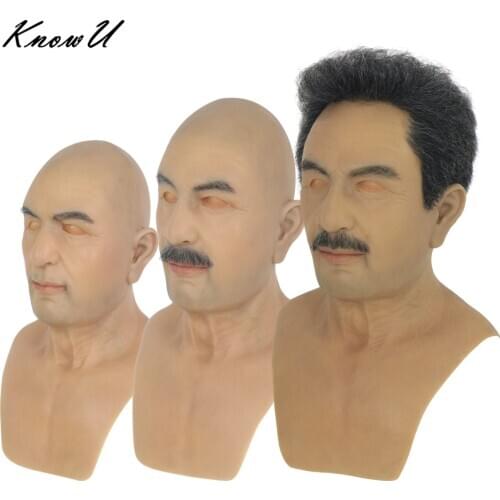 KnowU Silicone Party Mask Male Crossdress Realistic Skin Texture with Eyebrows and Hair Cosplay Transgender