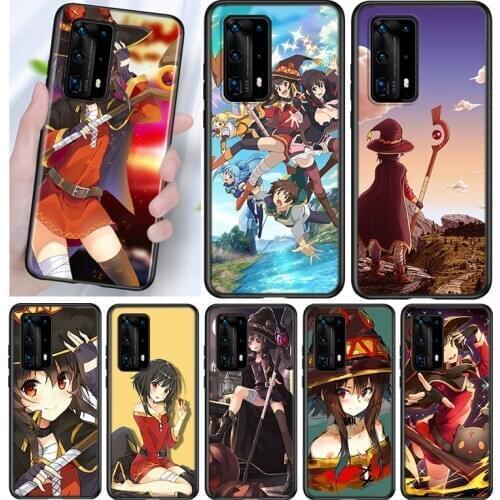 Silicone Cover Anime KonoSuba Megumin For Huawei P40 P30 P20 Pro P10 P9 P8 Lite E Plus 2019 2017 Phone Case