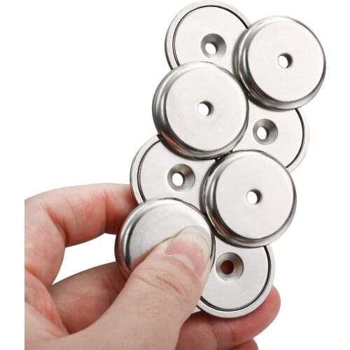 Strong Neodymium Cup Holder 5/8/15/29 kg Holding Force Rare Earth Magnets Holder Disc Countersunk Hole Round Base Pot D16 d20
