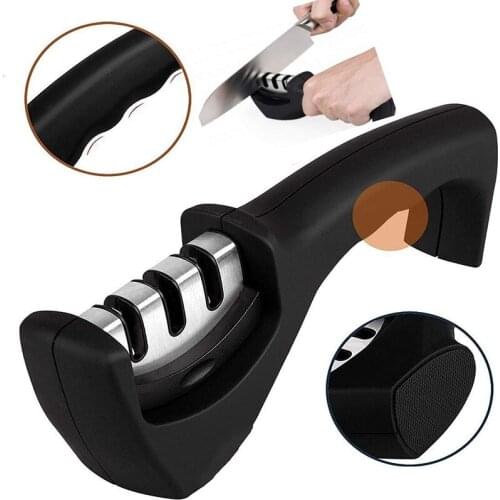 Kitchen Knife Sharpener 3-Stage Knife Sharpening Tool Diamond Ceramic Tungsten Steel Handheld Knives Sharpening Polish Blades