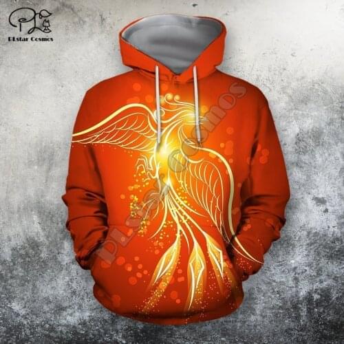 PLstar Cosmos Phoenix Tattoo 3D All Over Printed Hoodies Sweatshirts Zip Hooded For Men And Women Casual Streetwear Style-A15