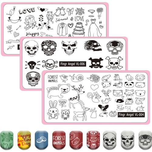 New Design Nail Art Stamping Plate With Plastic Backing DIY Nail Stamping Polish Transfer Nail Stamping