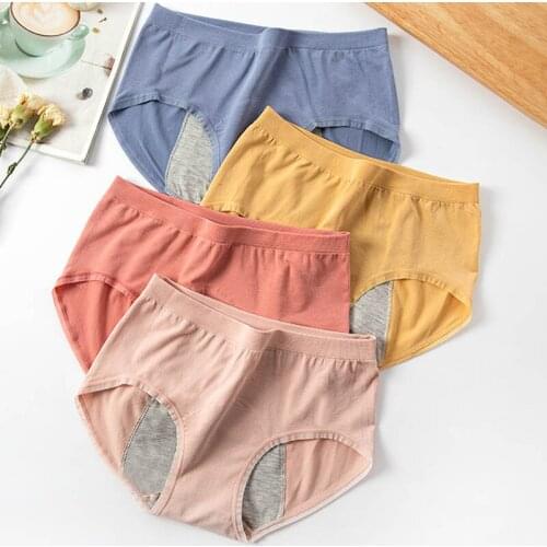 1Pcs Comfortable Breathable Pure Color Women Panties Modal/Spandex No Leakage Lingerie High Waist Culottes Menstrual Panties