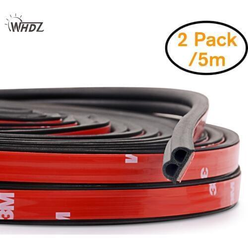 WHDZ 1Pcs/Pair 5M Self Adhesive Automotive Rubber Seal Strip Weatherstrip for Car Window Door edge anti-collision rubber strip