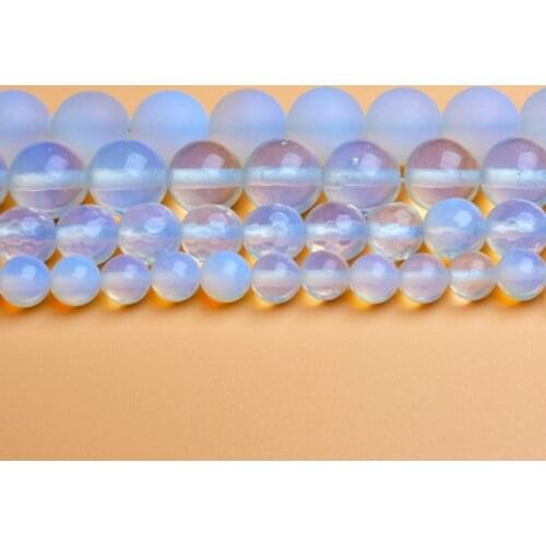 High Quality Synthetic Opal Stone 4/6/8/10/12/14mm Round Necklace Bracelet Jewelry Loose Beads 15 Inch wk99