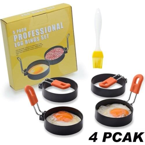 Stainless Steel Fried Egg Pancake Ring Omelette Egg Round Shaper Eggs Mold Burger Patties Frying Pan Mold For Cooking Breakfast