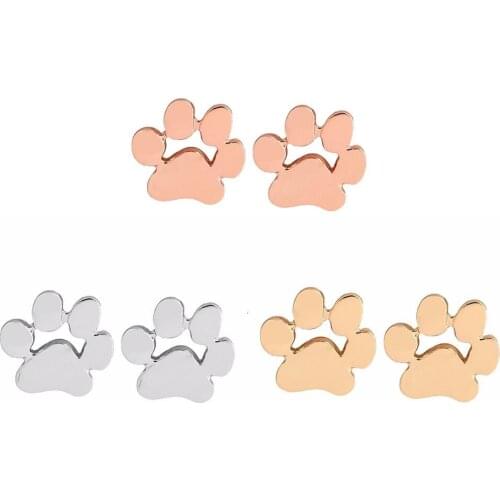 Women Fashion Alloy Animal Paw Footprint Shape Ear Studs Earrings Jewelry Stylish sweet gift for girlfriend