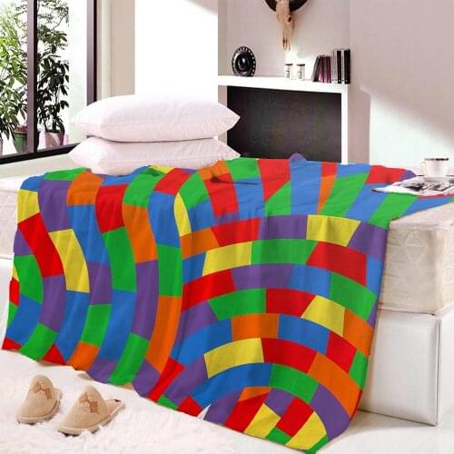Winter Thick Throw Blanket Nordic Cartoon Geometry Blankets for Beds Coral Fleece Bedspread Modern Modern Geometry Bed Cover
