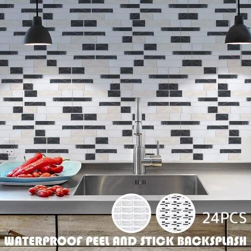 24PCS PVC Wall Stickers Paper Brick Stone Wallpaper Living Room Room Decor DIY Rustic Effect Self Adhesive Home Decor Sticker