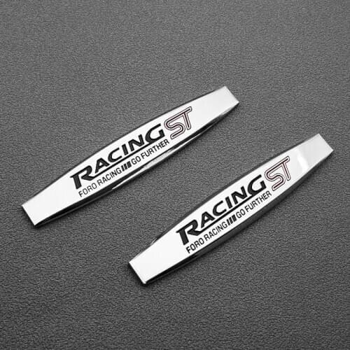 3D Metal Car Stickers ST For Racing QO Further Badge Decal For Ford Focus 2 3 ST RS Fiesta Mondeo Tuga Fusion Auto Accessories