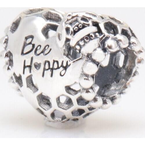 Authentic 925 Sterling Silver Bead New Hollow Heart-shaped Ladybug Beads Fit Original Pandora Bracelet For Women Diy Jewelry