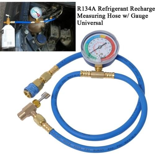 Car AC Air Conditioning R134A Refrigerant Recharge Hose Pressure Gauge Measuring Kit Copper Auto Car Accessories