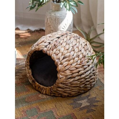 Noble House Finish Water Hyacinth Dog Cat Bed without Cushion