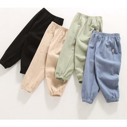 2-6 Year Old Children Trousers For Boys Casual Sweatpants Fashion Solid Color Girls Pants Summer Cotton Sport Pants Kids Clothes