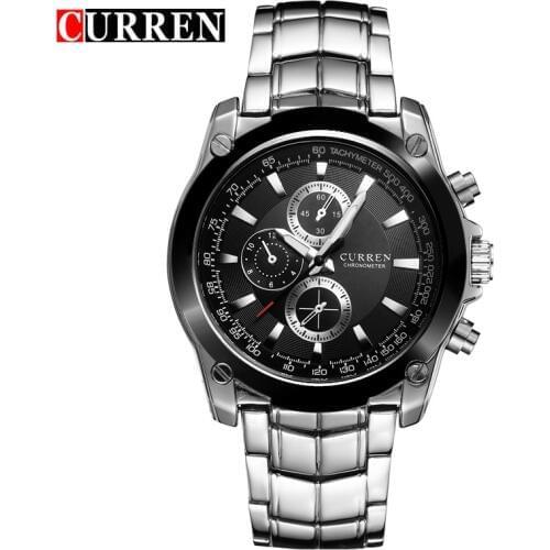Curren Brand Fashion Mens Full stainless steel Military Casual Sport Watch waterproof relogio masculino quartz Wristwatch Sale