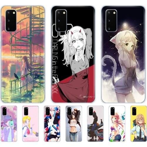 Silicon phone cover case for samsung galaxy S20 PLUS Ultra S10 lite cover for samsung note 10 plus lite coque Anime girl cute