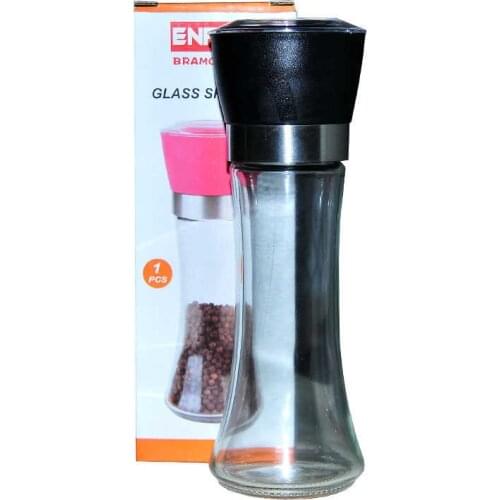 Salt Pepper Glass Grinder Long Black