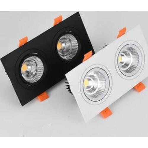 1pcs double square Dimmable Led downlight light COB Ceiling Spot Light 20w 30W LED ceiling recessed Lights Indoor Lighting