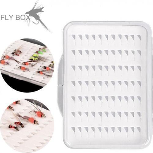 Fly Fishing Hook Box Foam Waterproof Durable Fishing Gear Transparent Pesca with 77 Grids
