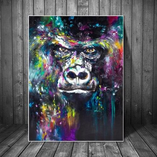 Graffiti Art Wall Prints Animal Orangutan Canvas Painting Monkey Poster Abstract Painting Wall Pictures For Living Room Decor