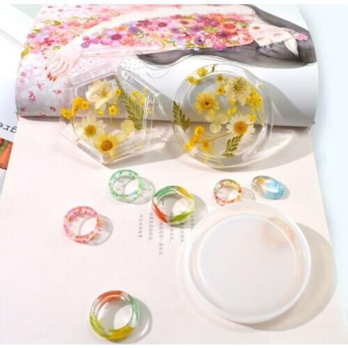 Round Hexagonal Dish Resin Mold Silicone Jewelry Tray oap Dish Candle Hold Molds LX9E